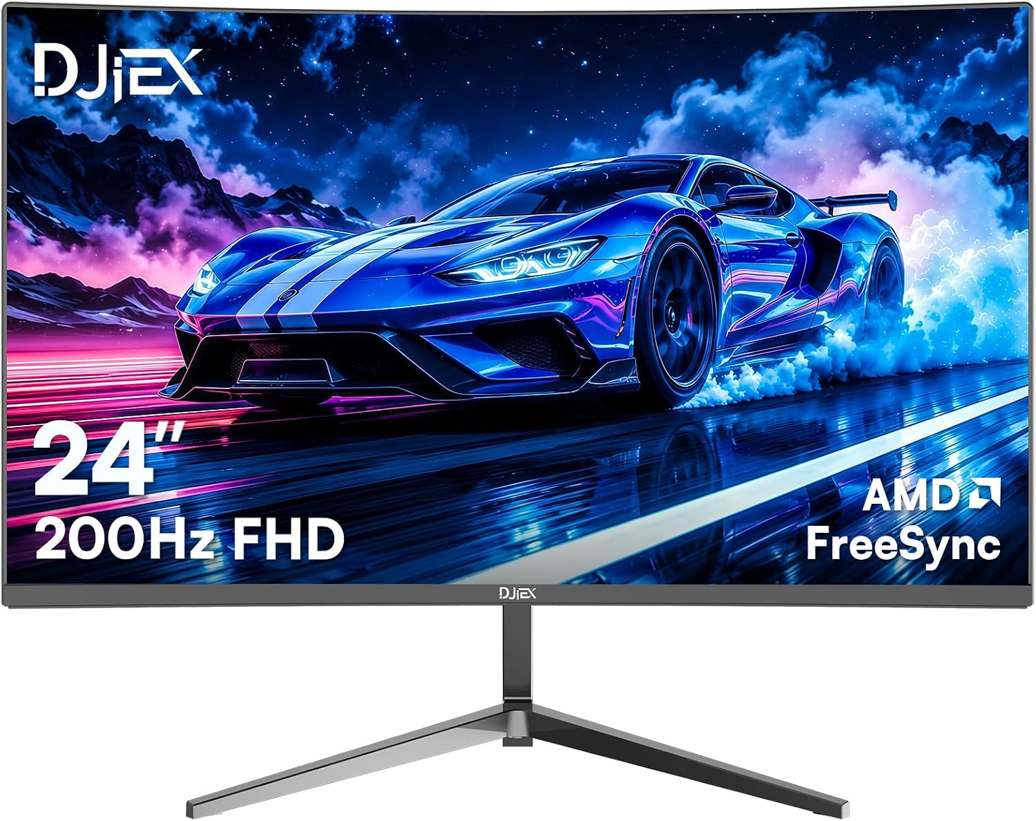Gaming Monitor Curved - 24-calowy zakrzywiony monitor gamingowy 200 Hz,